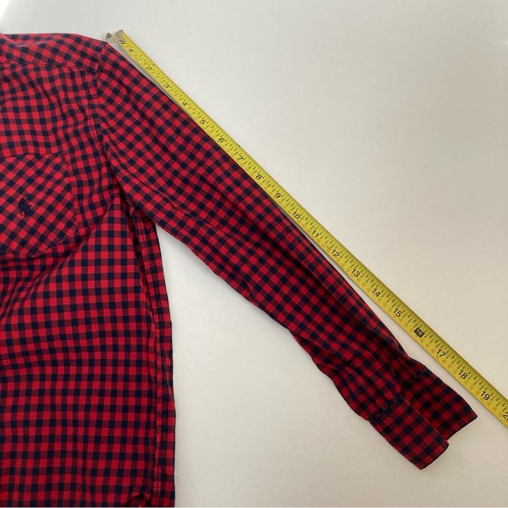 Ralph Lauren Gingham Button Down Boys Size 8 Red and Navy Blue - Picture 8 of 10